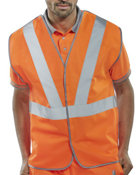 Beeswift Hi-Vis Rail Spec Vest Polyester Orange Size XXL RSV02PXXL