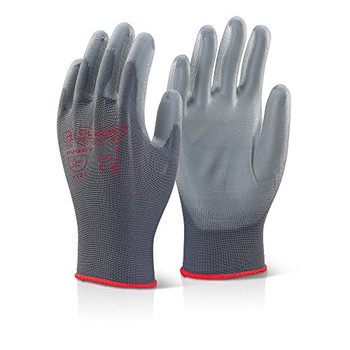 Beeswift Pu Coated Gloves Grey Size L PUGGYL