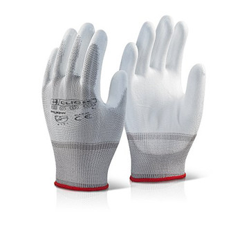Beeswift Pu Coated Gloves White Size M PUGWM