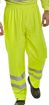 Beeswift Hi-Vis Pu Overtrousers Saturn Yellow Size M PUT471SYM