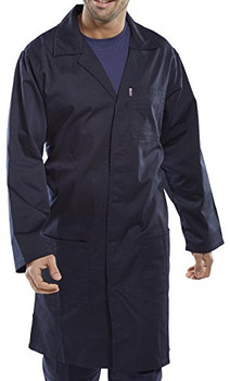 Beeswift Poly Cotton Warehouse Coat Navy Blue Size 34 PCWCN34