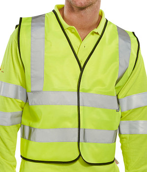 Beeswift Hi-Vis Vest Short Length Saturn Yellow Size L WCENGSHL