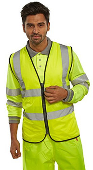 Beeswift Hi-Vis Vest Zip Fastened Saturn Yellow Size M WCENGSYZM