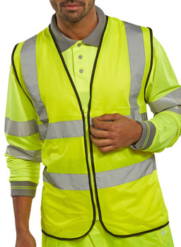 Beeswift Hi-Vis Vest Zip Fastened Saturn Yellow Size XL WCENGSYZXL