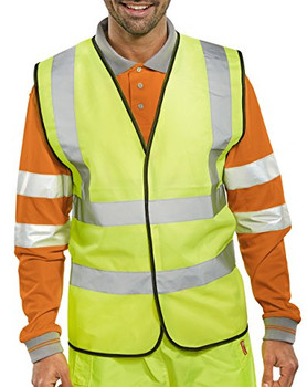 Beeswift Hi-Vis Vest Saturn Yellow Size XXL WCENGXXL