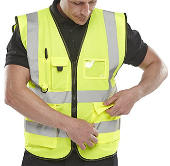 Beeswift Hi-Vis Executive Id Vest Saturn Yellow Size L WCENGEXECL
