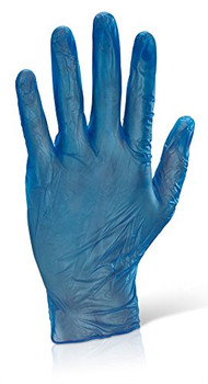 Beeswift Vinyl Disposable Examination Gloves Blue Size S VDGBS
