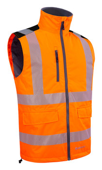 Mens Two-Tone Bodywarmer Orange / Black Size M PBWTT01ORBLM