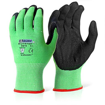 Beeswift Kutstop Micro Foam Nitrile Green Cut Level 5 Gloves Green Size M KS15M