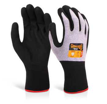 Beeswift Glovezilla Nitrile Foam Nylon Gloves Purple Size L GZ104PUL