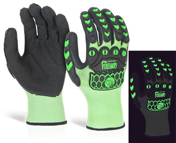 Beeswift Glovezilla Glow In The Dark Foam Nitrile Coated Gloves Green Size XXL GZ66GXXL