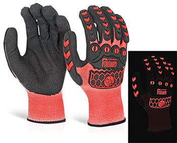 Beeswift Glovezilla Glow In The Dark Foam Nitrile Coated Gloves Red Size XXL GZ66REXXL