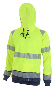 Beeswift Deltic Hi-Vis Two-Tone Hoodie Saturn Yellow / Navy Size 3XL HVTT025SYN3XL