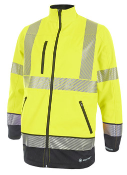 Beeswift Deltic Hi-Vis Two-Tone Soft Shell Jacket Saturn Yellow / Navy Size M HVTT040SYNM
