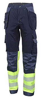 Beeswift Deltic Hi-Vis Two-Tone Trousers Saturn Yellow / Navy Size 34S HVTT080SYN34S