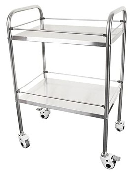 Click Medical Two Tier Stainless Steel Medical Trolley Chrome CM1716