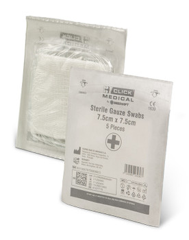 Click Medical Gauze Swabs 7.5Cm X 7.55Cm Sterile White CM0453