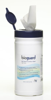 Bioguard Alcohol Surface Wipes Tub Of 240 White CM2306
