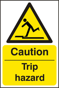 Caution Trip Hazard Sign White/Yellow Size 200X300MM BSS11053N