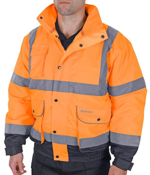 Beeswift Two-Tone Hi-Vis Constructor Bomber Jacket Orange / Navy Size XL CBJTTORNXL
