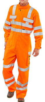 Beeswift Arc Compliant Hi-Vis Rail Spec Boilersuit Orange Size 36T CARC153OR36T