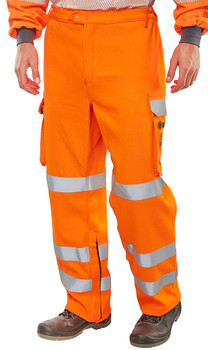 Beeswift Arc Compliant Hi-Vis Rail Spec Trousers Orange Size 46T CARC152OR46T