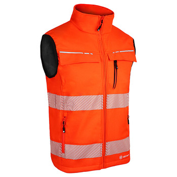 Beeswift Deltic Hi-Vis Softshell Rail Bodywarmer Orange Size L BSD31ORL