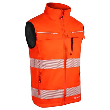 Beeswift Deltic Hi-Vis Softshell Rail Bodywarmer Orange Size S BSD31ORS