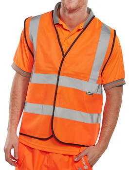 Beeswift Essential Bulk Buy Hi-Vis Vest Pack Of 100 Orange Size S BWCORS
