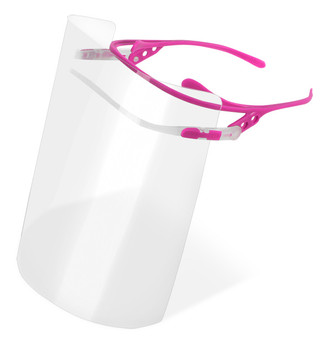 Full Face Shield - Frame With 10 Visors Pink BSVFK1001P