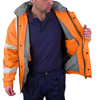 Beeswift Hi-Vis Fleece Lined Bomber Jacket Orange Size XXL CBJFLORXXL