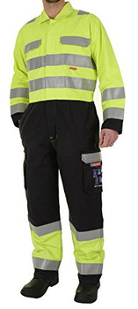 Beeswift Arc Compliant Hi-Vis Boilersuit Saturn Yellow / Navy Size 44 CARC7SYN44