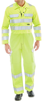 Beeswift Arc Compliant Hi-Vis Boilersuit Saturn Yellow Size 42 CARC7SY42