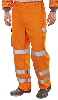 Beeswift Arc Compliant Hi-Vis Rail Spec Trousers Orange Size 42T CARC52OR42T