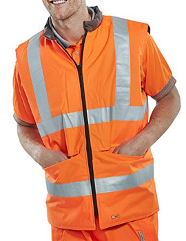 Beeswift Reversible Hi-Vis Interactive Bodywarmer Orange / Grey Size XL BWENGORXL