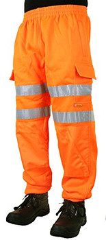 Beeswift Fleece Jogger Hi-Vis Trousers Orange Size L BSJBORL