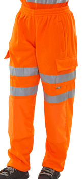 Beeswift Fleece Jogger Hi-Vis Trousers Orange Size XXL BSJBORXXL