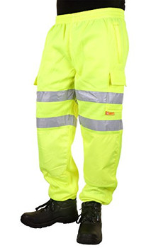 Beeswift Fleece Jogger Hi-Vis Trousers Saturn Yellow Size S BSJBSYS