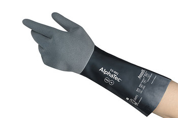 Ansell Alphatec 53-001 Gauntlet Gloves Black Size L AN53-001L