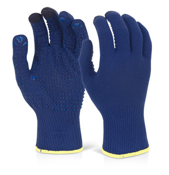 Beeswift Touch Screen Knitted Gloves Blue Size XXL BF10XXL