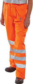 Beeswift Birkdale Hi-Vis Waterproof Breathable Trousers Orange Size M BITORM