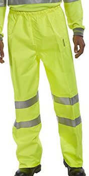 Beeswift Birkdale Hi-Vis Waterproof Breathable Trousers Saturn Yellow Size XXXL BITSYXXXL