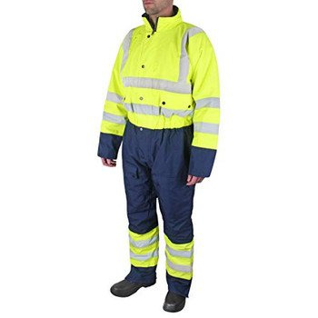 Beeswift Thermal Two-Tone Hi-Vis Waterproof Overall Saturn Yellow / Navy Size XL BD900SYNXL