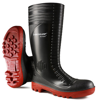 Dunlop Acifort Ribbed Full Safety Wellingtons Black Size 7 A25293107