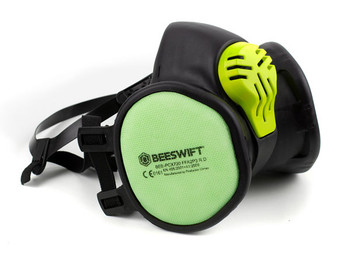 Beeswift Ffa2p3 Maintenance Free Half Mask Black/Green BEE-PCX720
