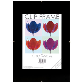 Photo Album Co Certificate/Photo Frameless A4 Clip Frame Glass Front CF2130-NG