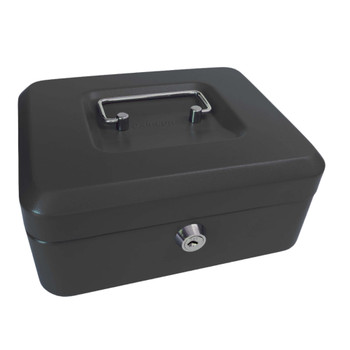 Valuex Metal Cash Box 200Mm 8 " Key Lock Black CBBK8