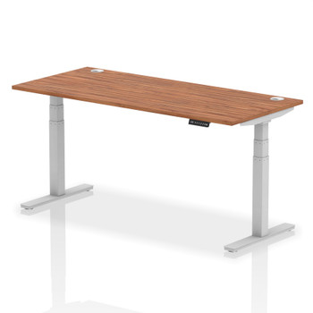 Dynamic Air 1800 X 800Mm Height Adjustable Desk Walnut Top Cable Ports Silver Le HA01088