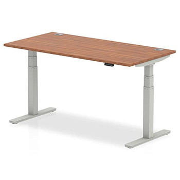 Dynamic Air 1800 X 800Mm Height Adjustable Desk Walnut Top Cable Ports Silver Le HA01088