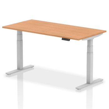 Dynamic Air 1600 X 800Mm Height Adjustable Desk Oak Top Silver Leg HA01019 HA01019